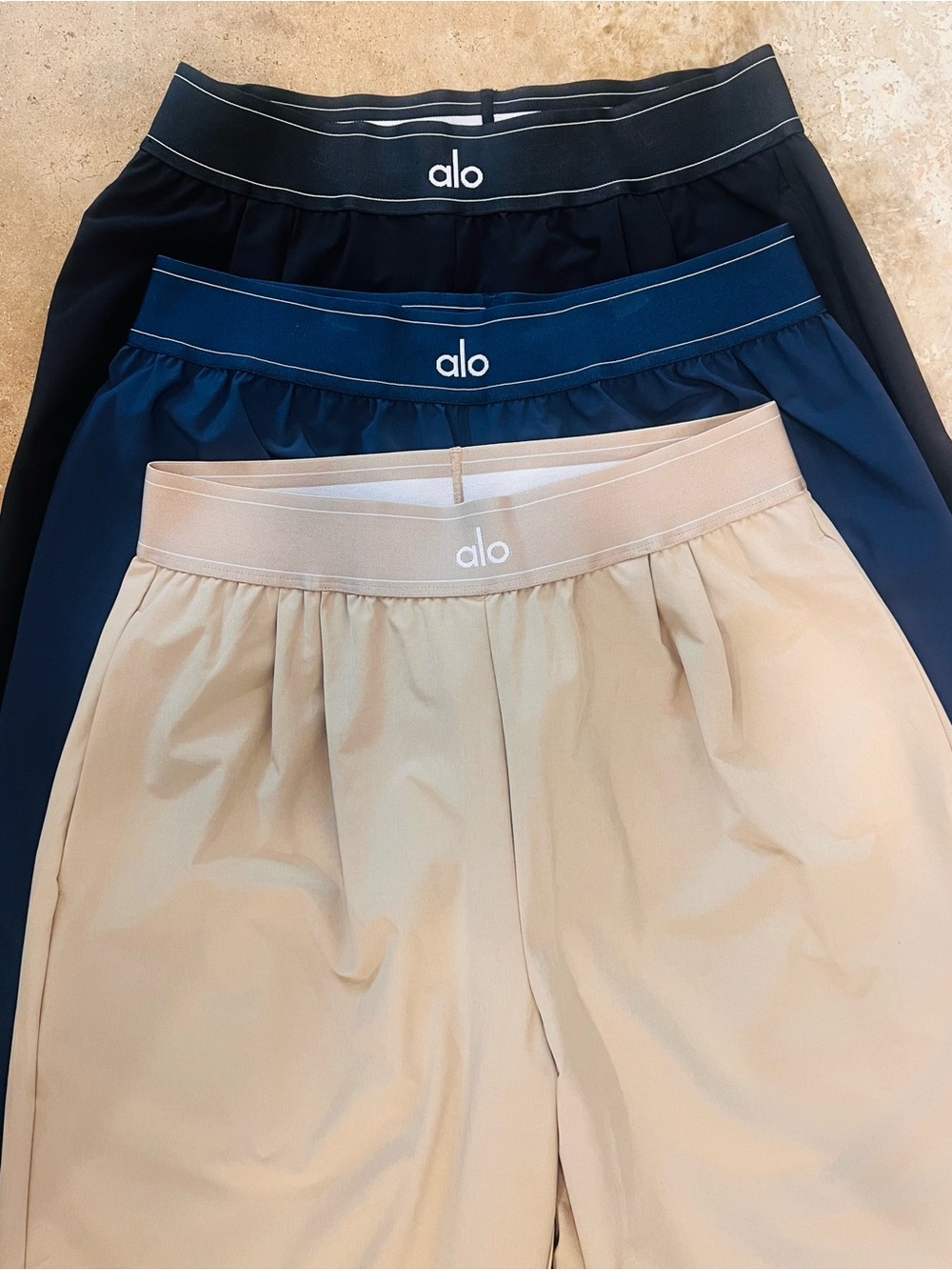 ALO Yoga Suit Up Trousers, Black, Navy & Tan. Size M.